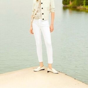 Ann Taylor LOFT White Curvy Skinny Mid Rise Cotton Spandex Jeans Sz 29/8 VG